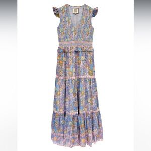 Bell by ALICIA BELL Carly Maxi Cotton Silk Dress in Tropical Floral Print Size S